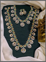 Small Peacock Pendant with White Stone Bridal set in Diamond - BR0056