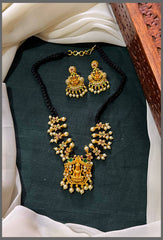 Lakshmi Pendant Necklace in Black Dori - BD0096