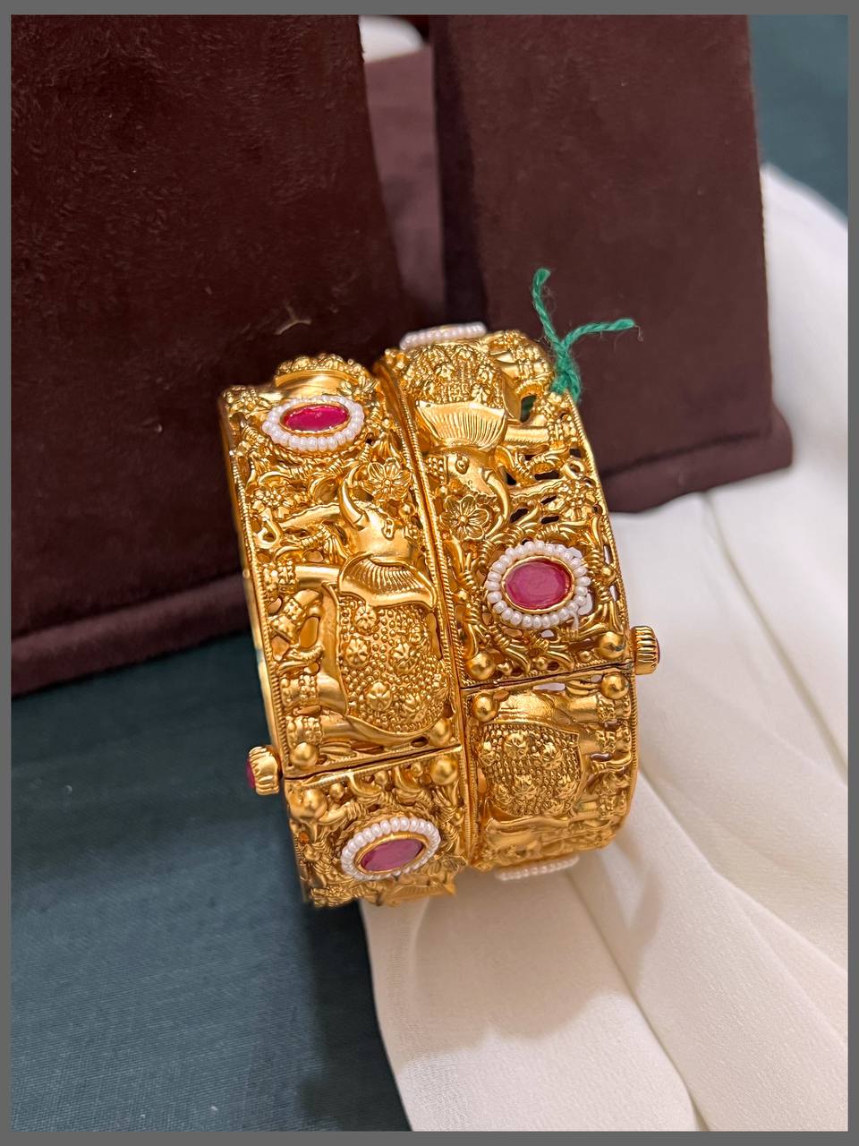 Gajakesari with Ruby Stone Bangles in Kundan - BG00220