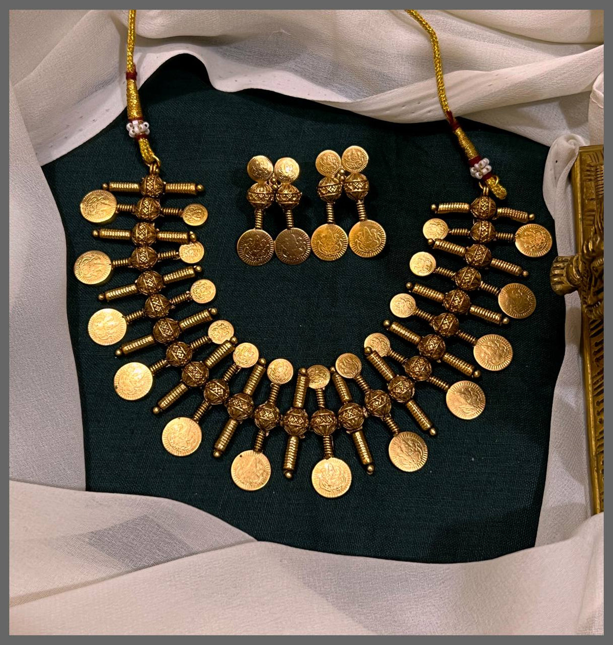 Doble side Kaasu antique Necklace in Nakshi - NN00761