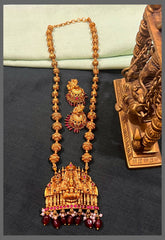 Gold Beads  Haram with Beautiful Lakshmi Nakshi Pendant - PB00526
