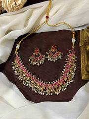 Pota Stone Necklace With Pearls - NN00934