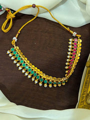 Beautiful Green And Red Stone Double Side Necklace - NN0059