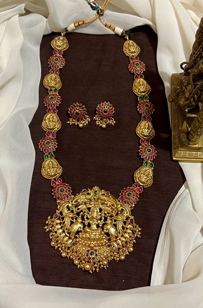 Lakshmi and Kempu Flower Long Haram - NH00105
