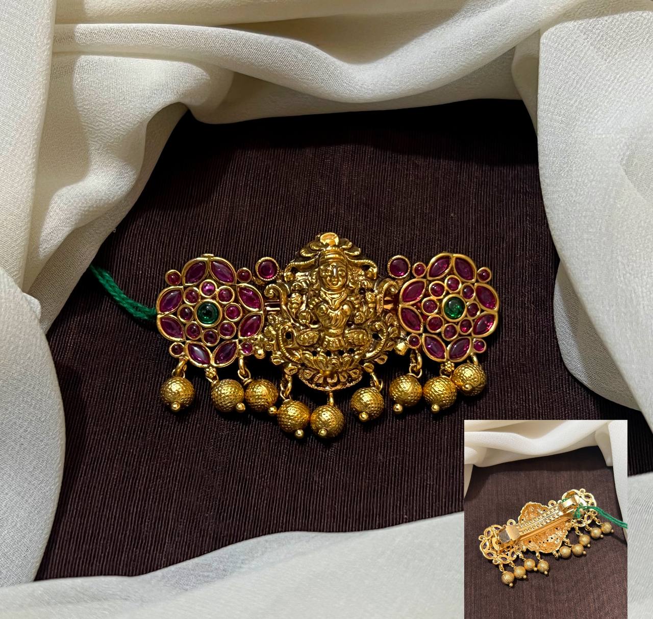 Lakshmi Nakshi Kempu Hair Clip - HA007