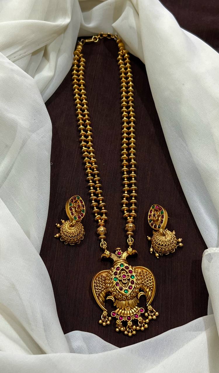 Pendant with Long Mala and jhumki - NH00482