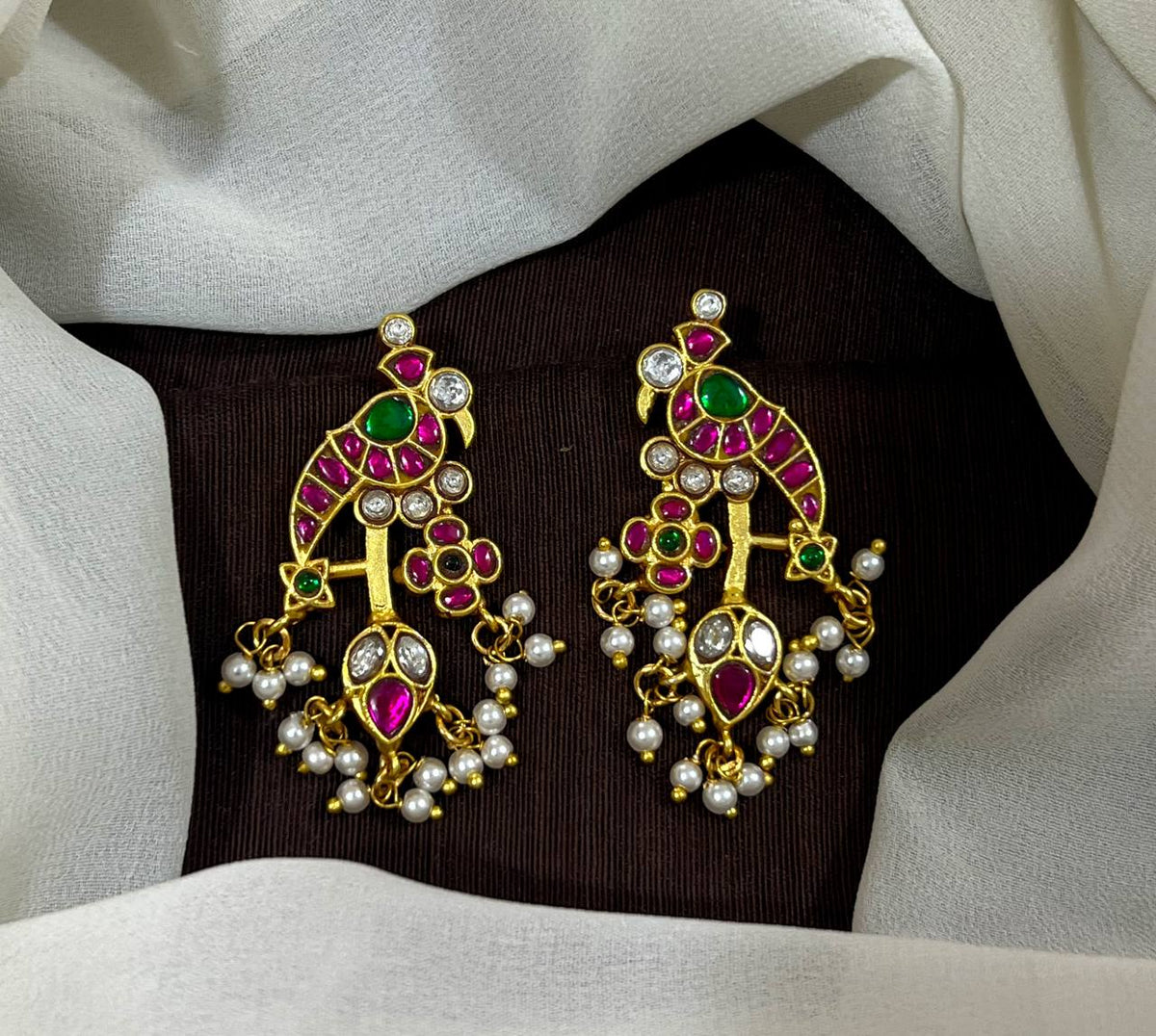 ParrotBugadi In Jadau Wth Pearls  - BU0043