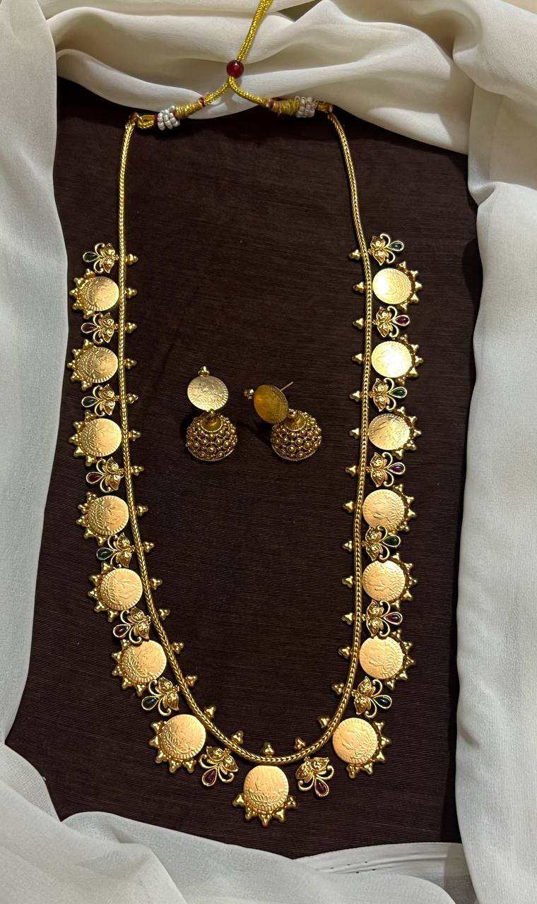 Lakshmi Kaasu Long Haram With Jhumki - NH0018