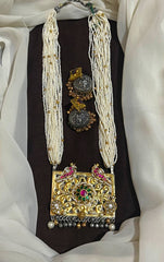 Beads Haram With Jadau Fusion Pendant - PB00631