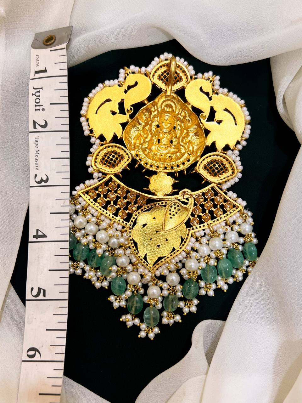 Lord Lakshmi Pendent in with Peacock Jadau Kundan - KP0020