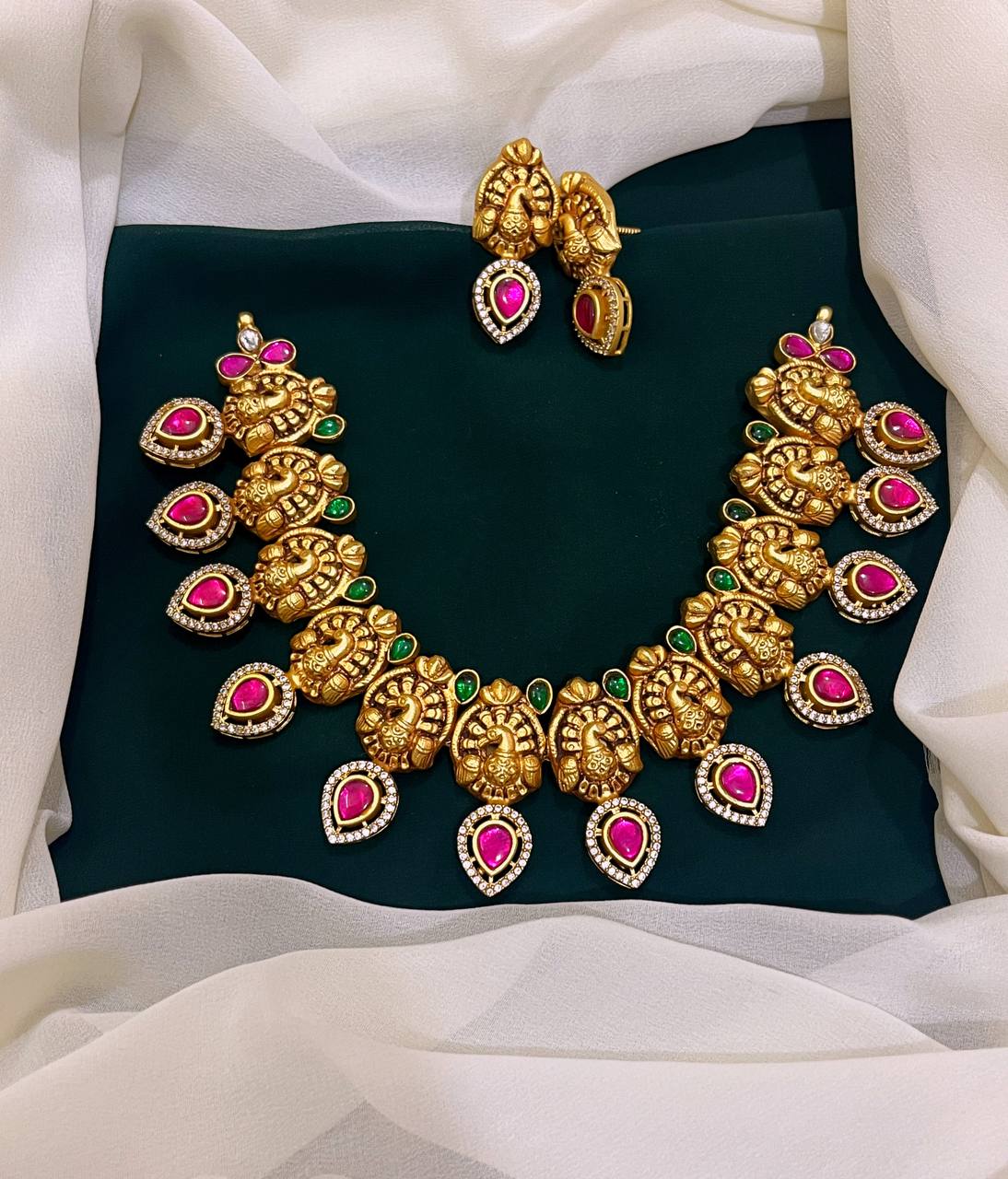 Peacock in Jadau Kundan Necklace  - KN0079