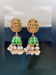 Beautiful Emerald Jadau Kundan Jimika Earring - KE00104