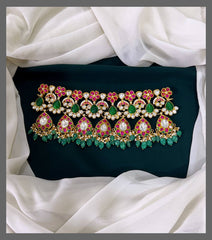 Jadau Mega Choker With Down Drops - KN00263