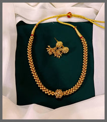 Small Gold Pearl Nakshi Necklace - NN00261