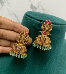 Antique Lakshmi Jhumki In Nakshi - NE00360