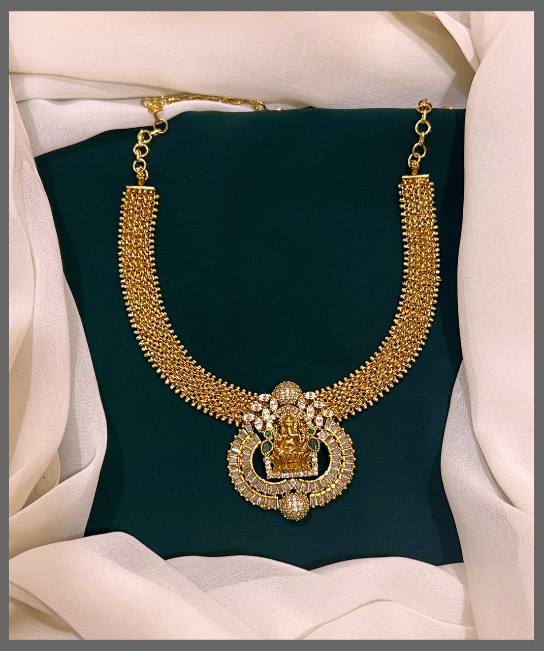 Beautiful Ganesha Necklace In Nakshi - NN00286