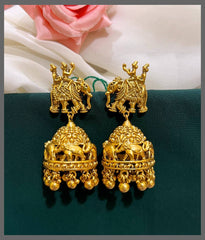 Light Weight elephant Jhumki In Nakshi - NE00387