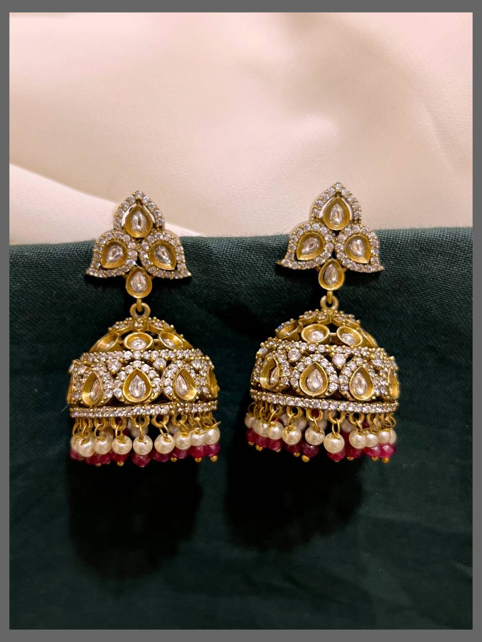 Mango White stone Jhumki earring in Victorian - VE00184