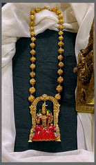 Madurai Meenakshi Kundan Pendant Haram with Gold Beads - PB00471