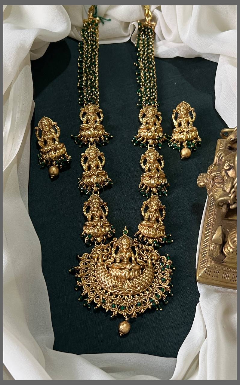 Lakshmi Haram With Pearls In Nakshi - NH00352