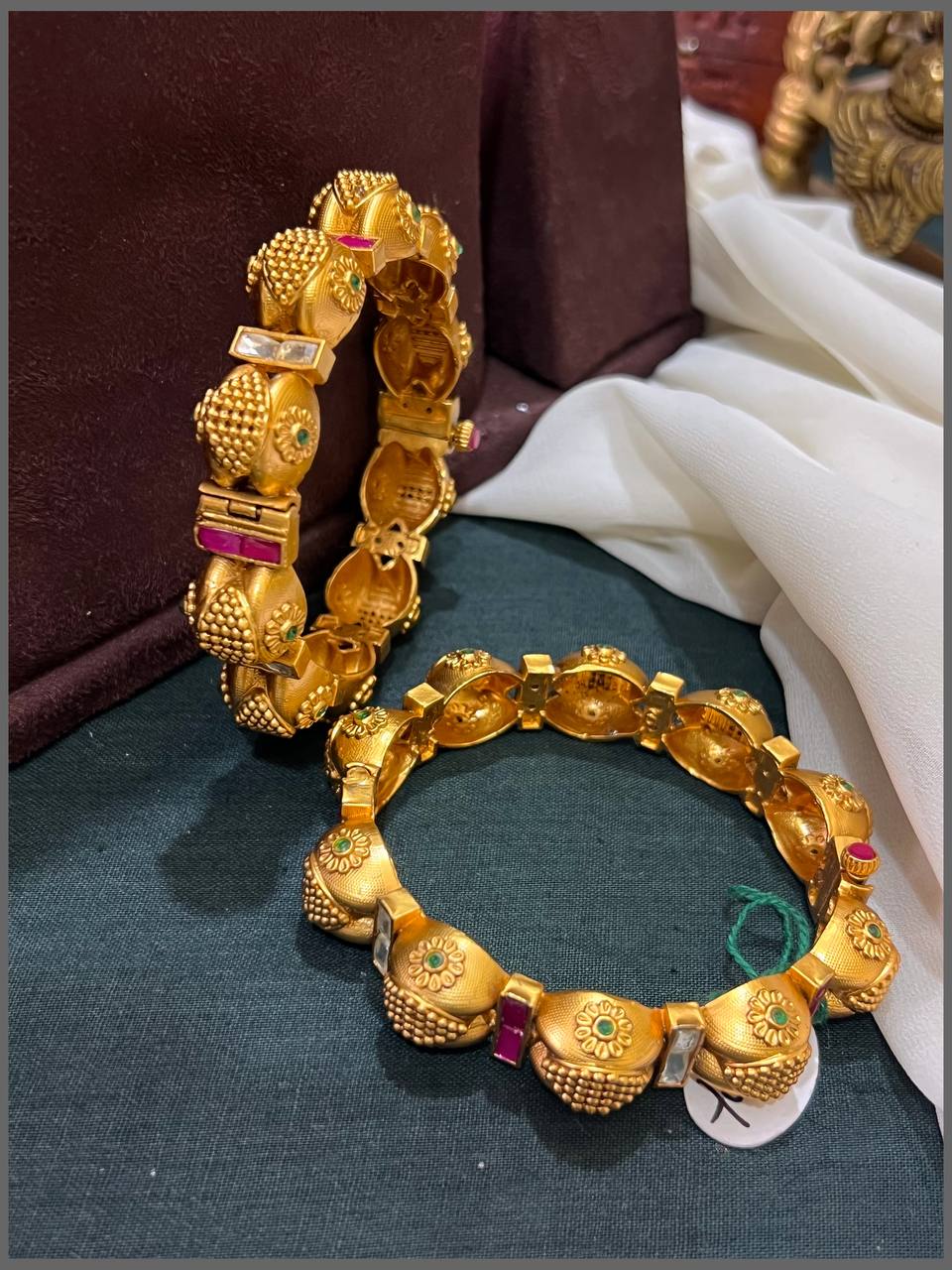 Antique Multi colour Bangle in Kundan - BG00328