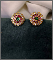Antique Stone Earring in Nakshi - NE00607