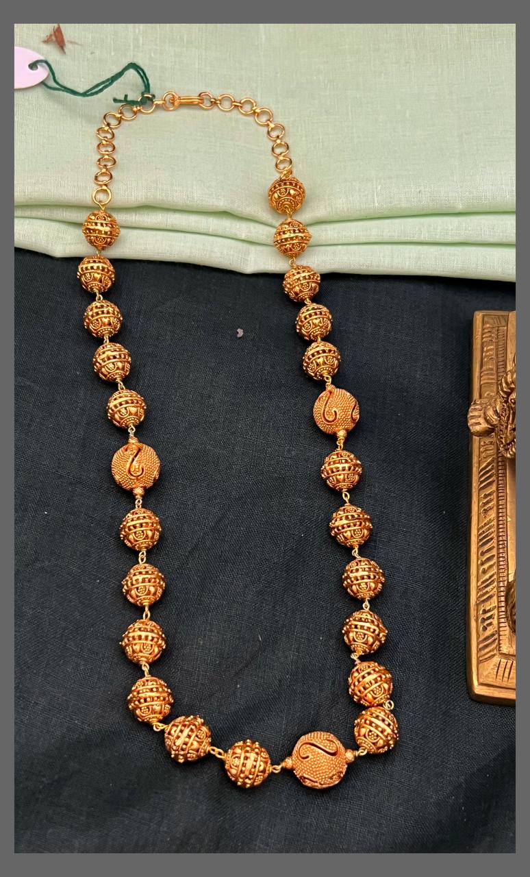 Golden Beads Haram in Nakshi - PB00561
