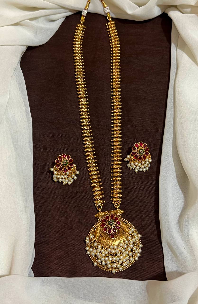Nakshi Long Chain With Flower Pendant - NH00141
