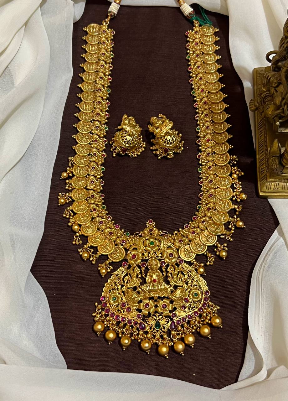 Nakshi Lakshmi Kaasu Long Haram With Jhumkis - NH00144