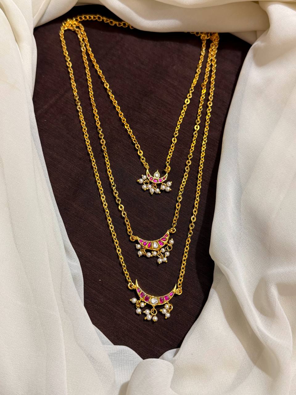 Layer Step Haram With Jadau Pendant - KN00671