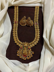 Kaasu Long Lakshmi Haram With Jhumkis - NH00491