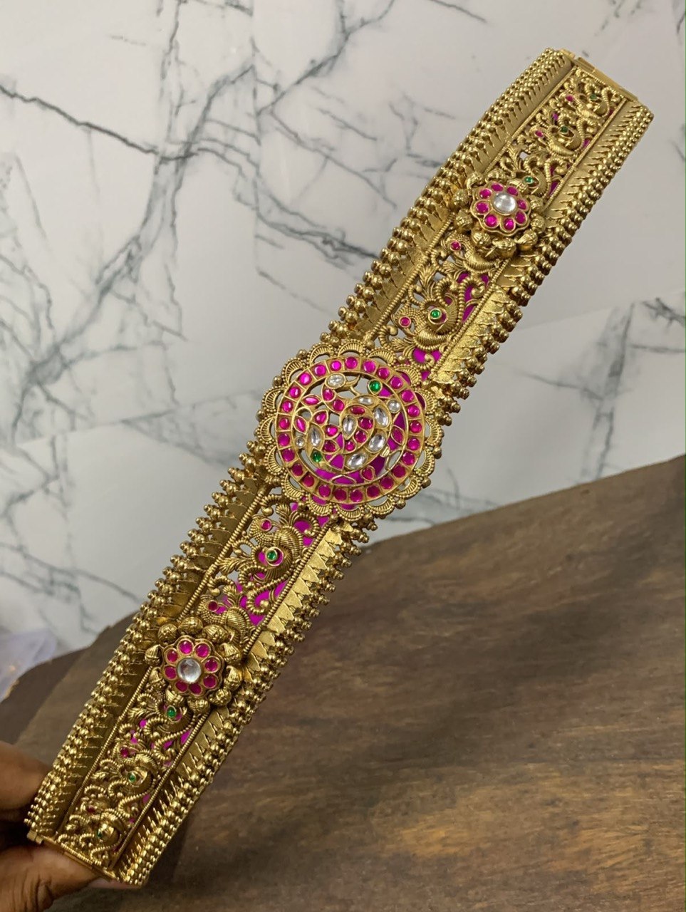 Nakshi Jadau Temple Collection Waist Belt - WB0056