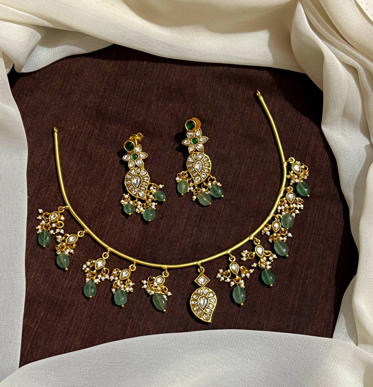 Jadau Mango Pendant Double Sided Necklace  - KN0087