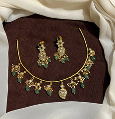 Jadau Mango Pendant Double Sided Necklace  - KN0087