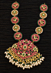 Designer Gold Replica Kundan Haram - KH00448