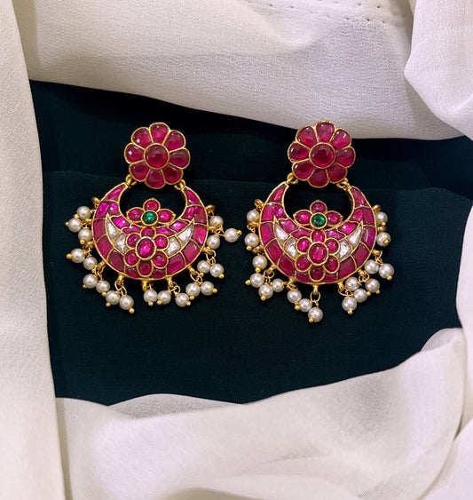 Chand Bali in Ruby Kundan Earrings - KE0090