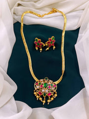 Multi Color Jadav Kundan Necklace with Earring - KN0044