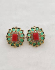 Ruby Flower with Emerald - NE001