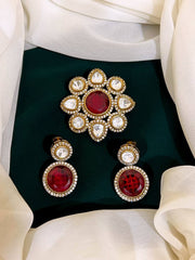 Ruby Stone Pendent in Kundan - KP0091