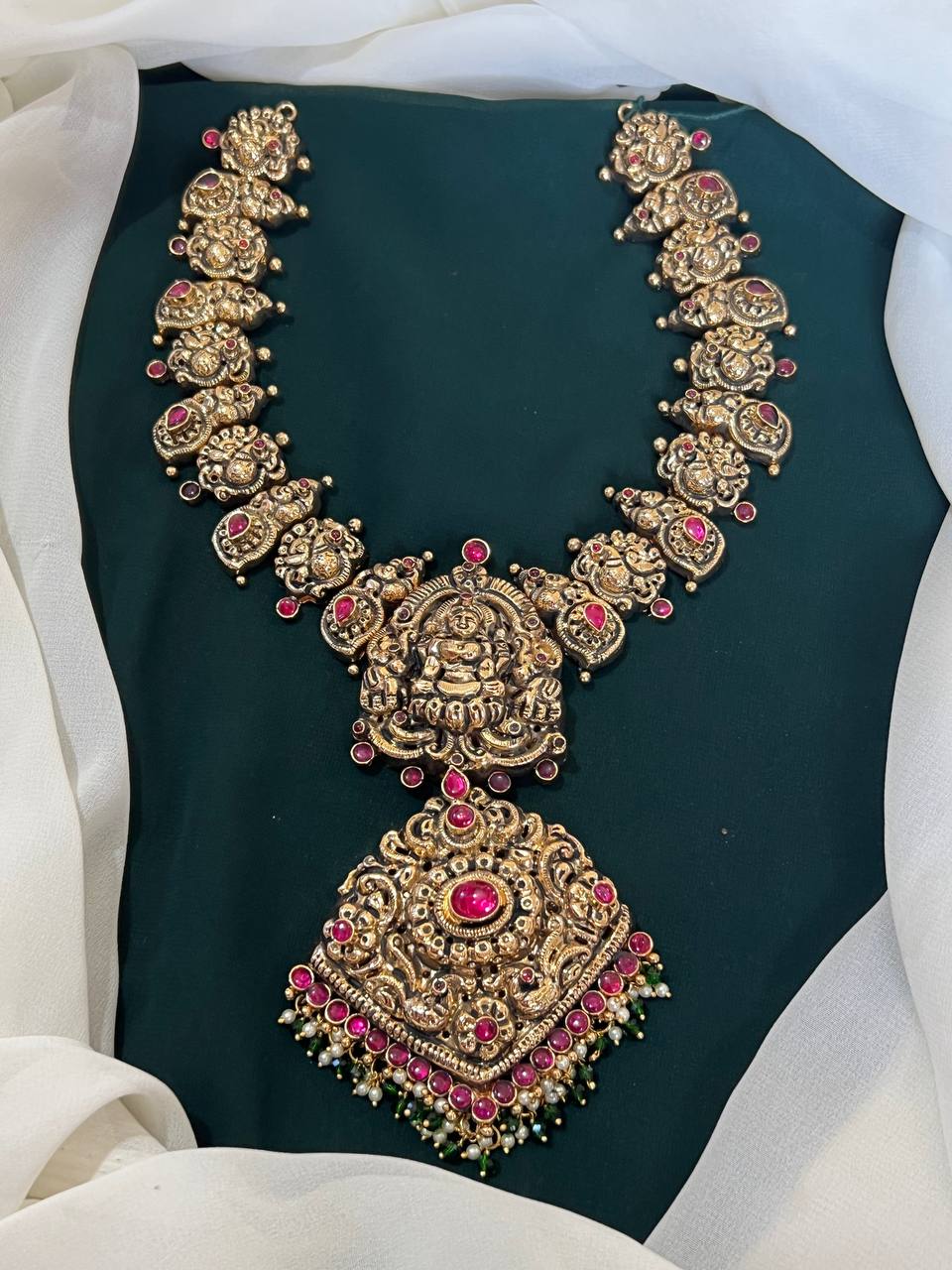 Lakshmi Haram with attach Pendent in Kundan - KH00188