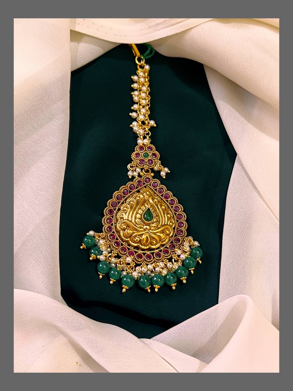 Beautiful Ruby Maang Tikka - HA0060