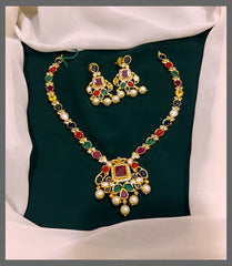 Multicolour Necklace In Nakshi - NN00298