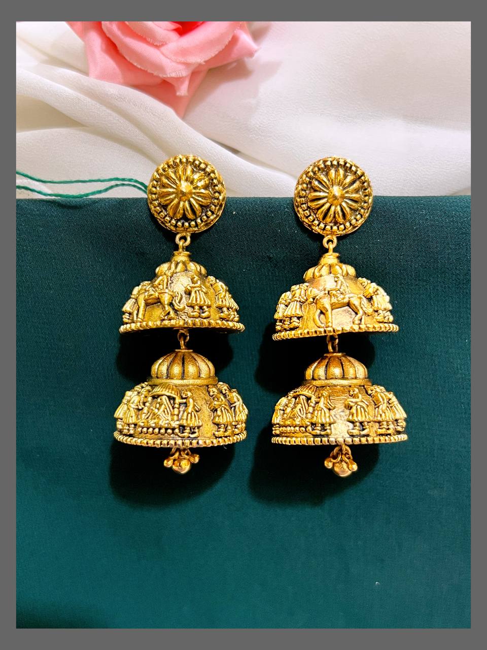 Light Weight Jhumki In Nakshi - NE00391