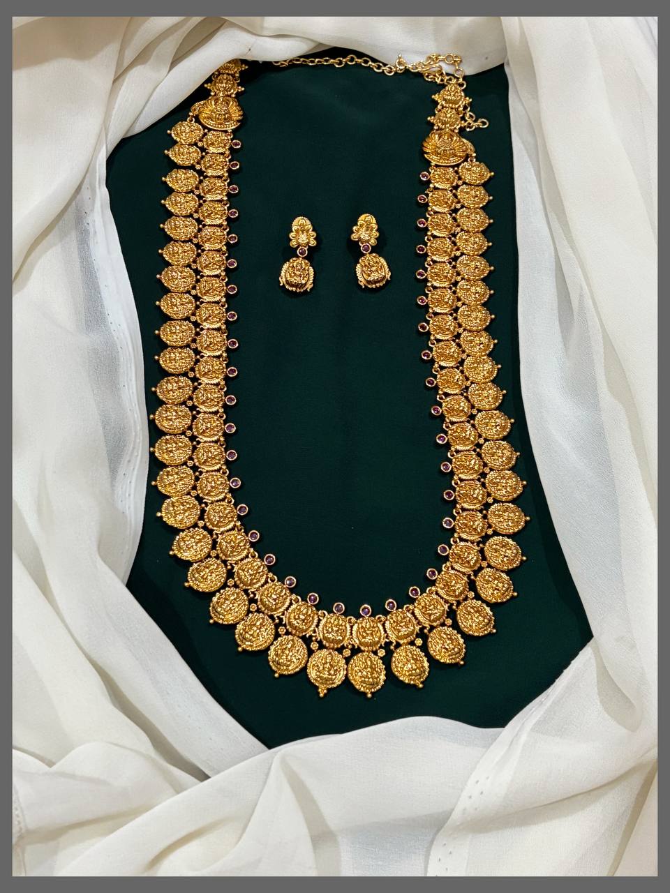 Beautiful Double Layer Lakshmi Haram In Nakshi - NH00233