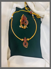 Kempu Mango Necklace In Nakshi - NN00376