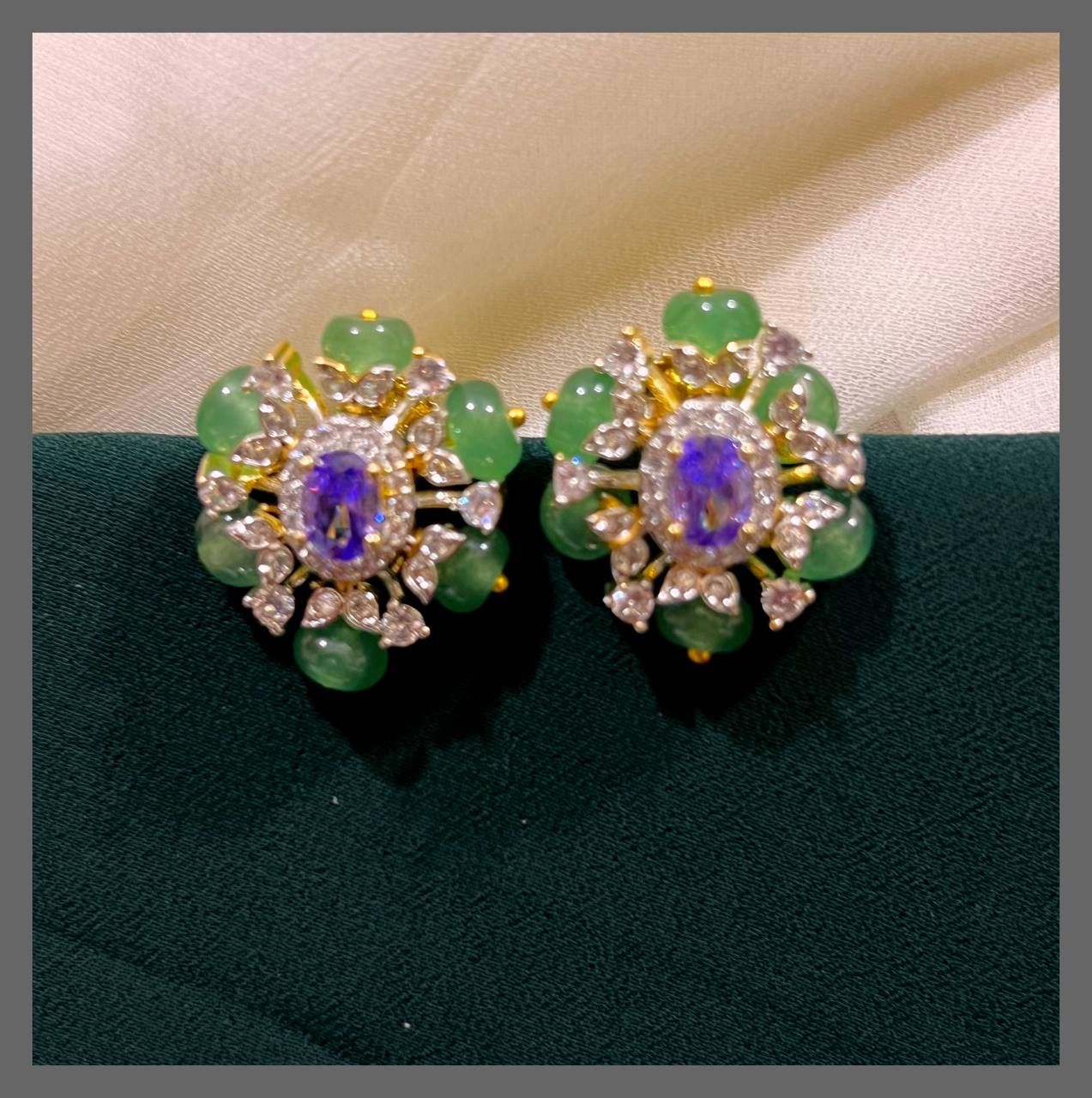 Emerald Stud In Nakshi - NE00438