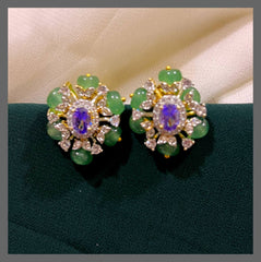 Emerald Stud In Nakshi - NE00438