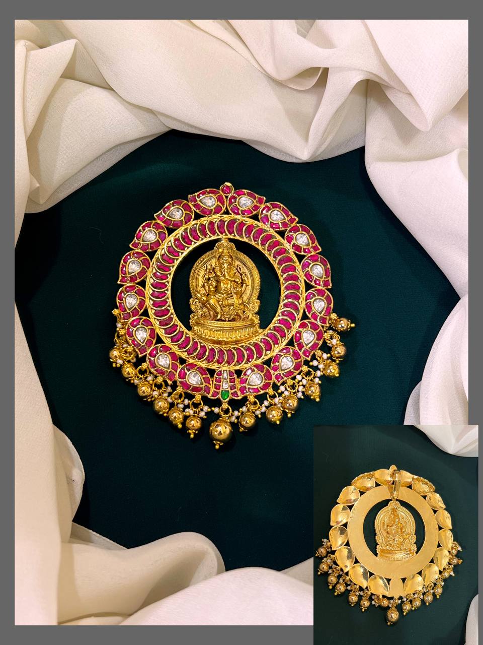 Mango Ganesha  Kundan Pendent - KP0047