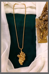 Krishna Pendent With Chain In Nakshi - NN00439