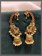 Beautiful Multi Peacock Ear Cuff in Nakshi - NE00531